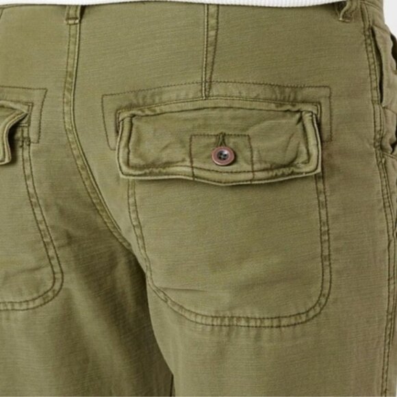 FREE PEOPLE High-Rise Button-Fly Moss Green Utility Boyfriend Pant Size 25 - Picture 5 of 16